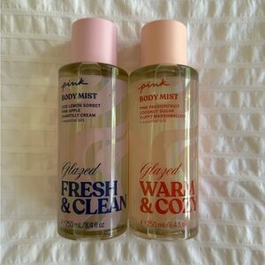 PINK Victoria's Secret Glazed Fresh & Clean and Warm & Cozy Body Mist Set